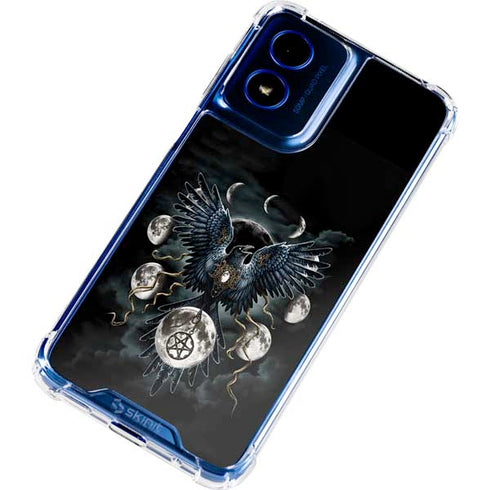Crow and Moon Phases by Sarah Richter Moto G 5G (2024) Clear Case